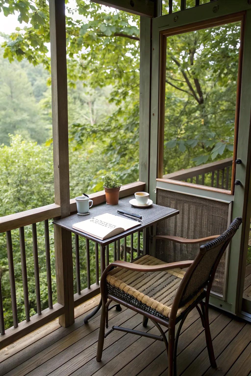 A peaceful nook for writers to find inspiration.