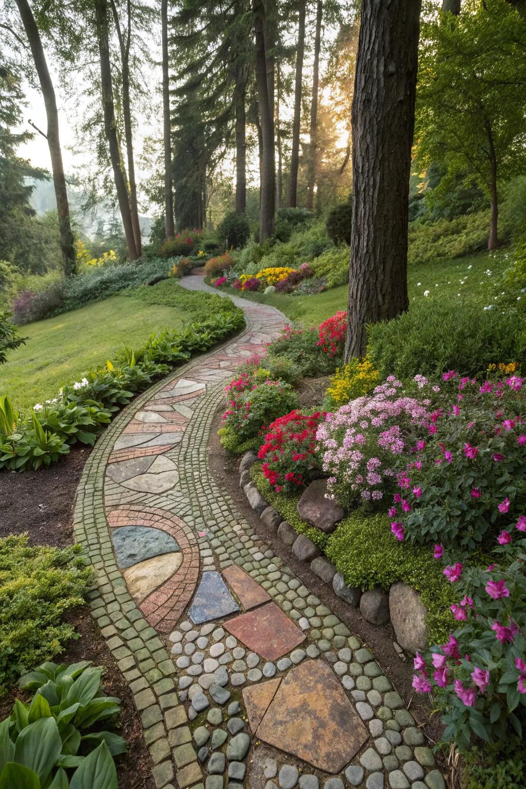 Pebble paths add whimsy to your garden.