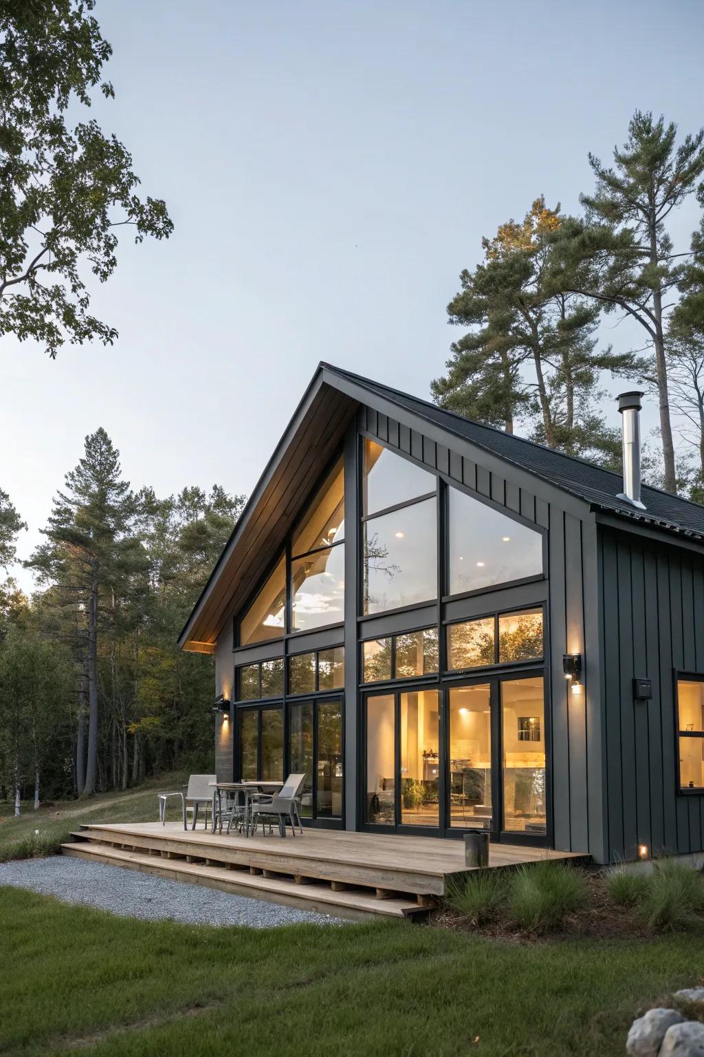 Charcoal gray exteriors create a sleek and modern appearance.