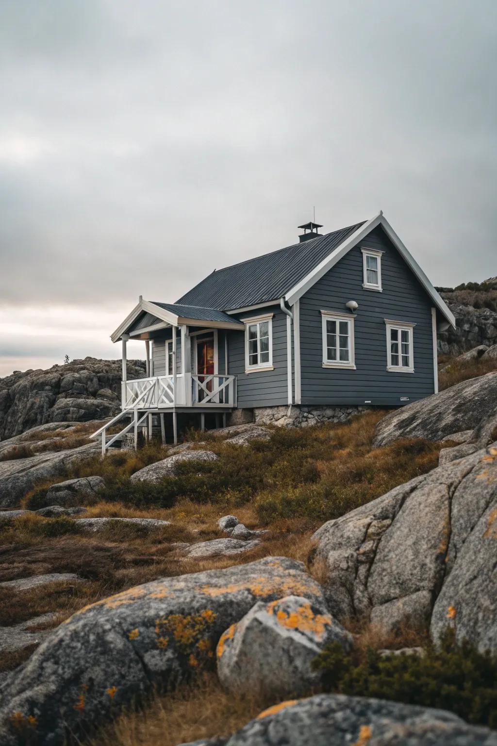 Slate gray exteriors provide a modern and sophisticated appearance.