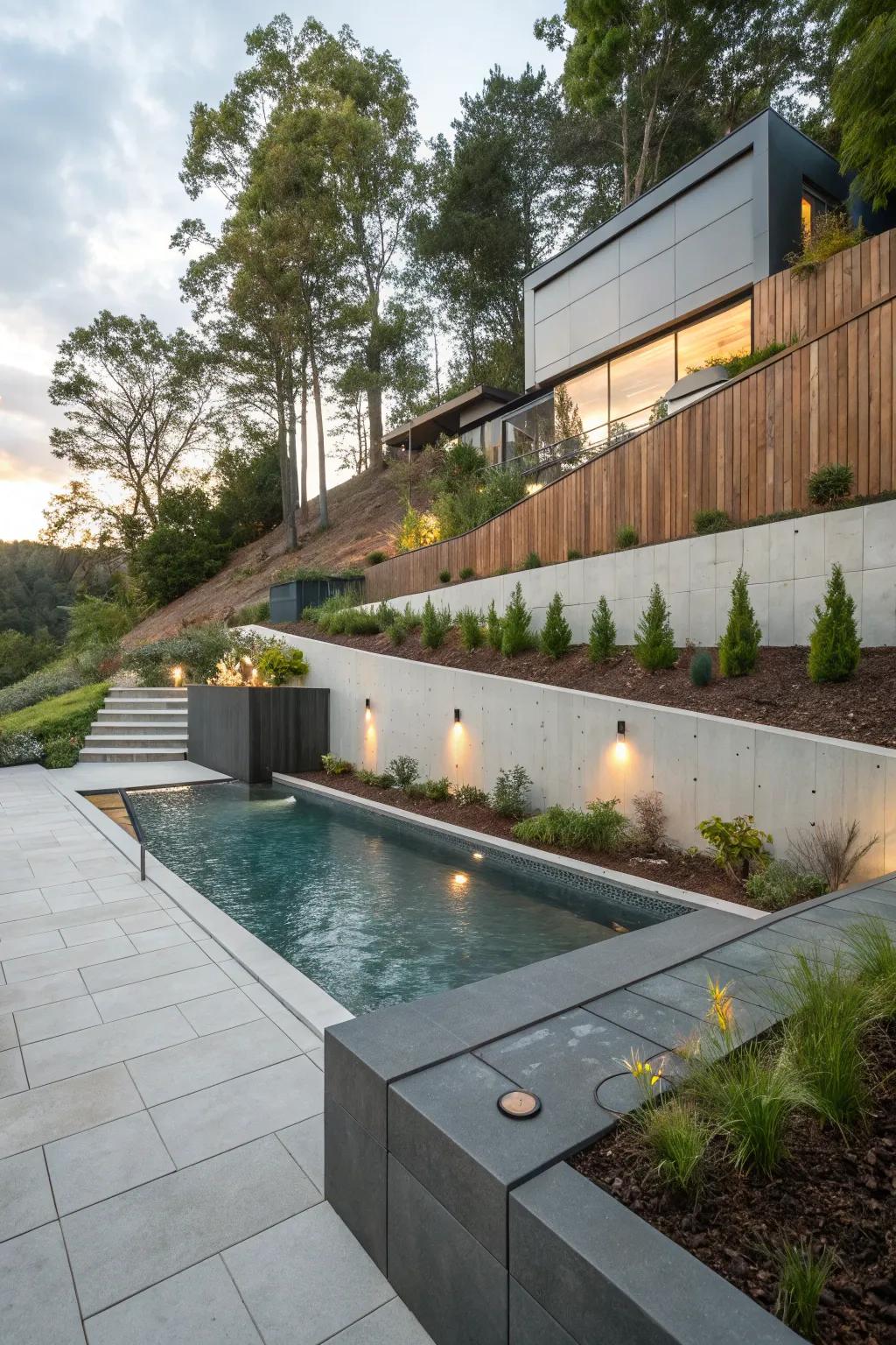 Futuristic designs bring innovation to retaining wall aesthetics.