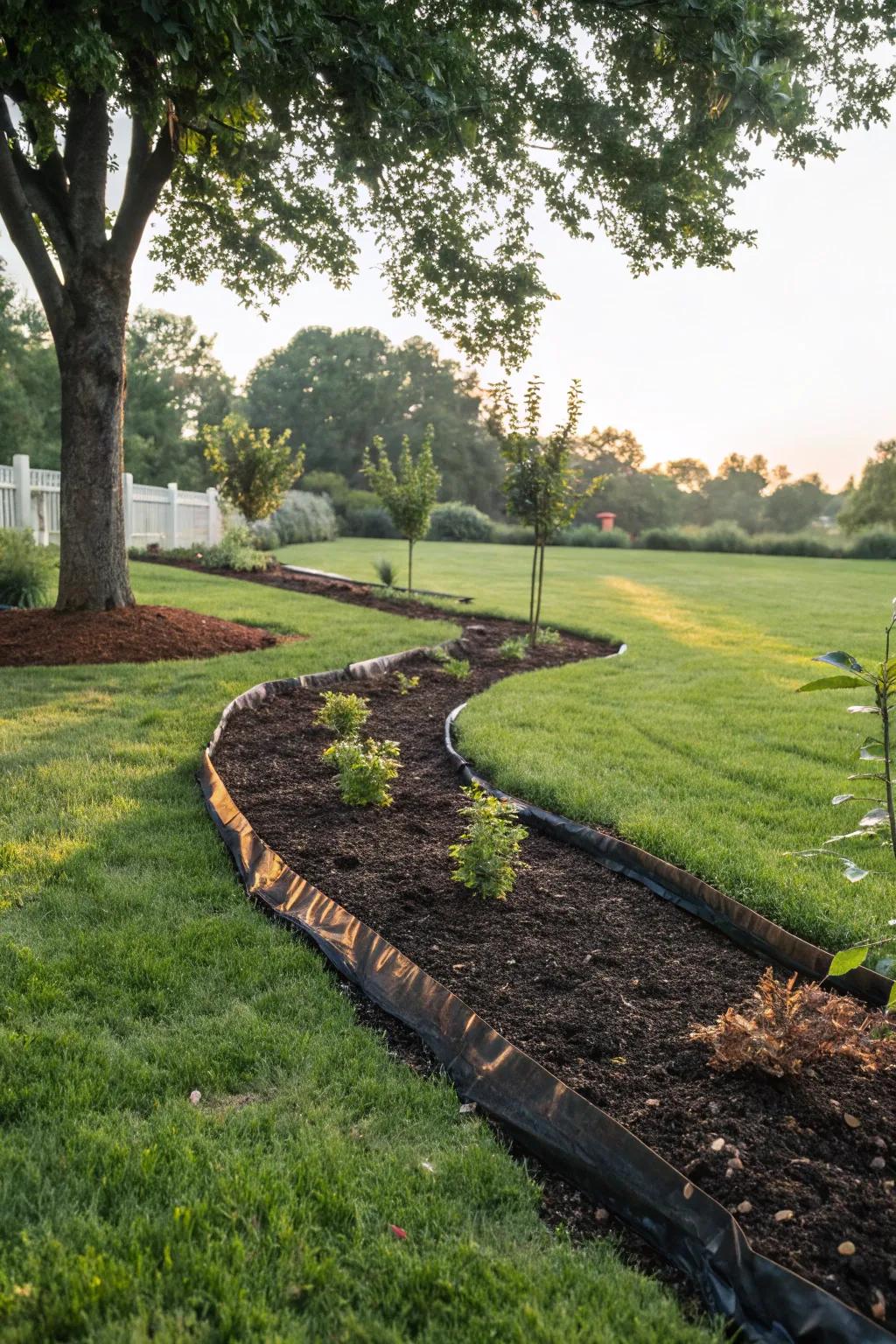 Plastic edging offers a budget-friendly solution for tidy gardens.