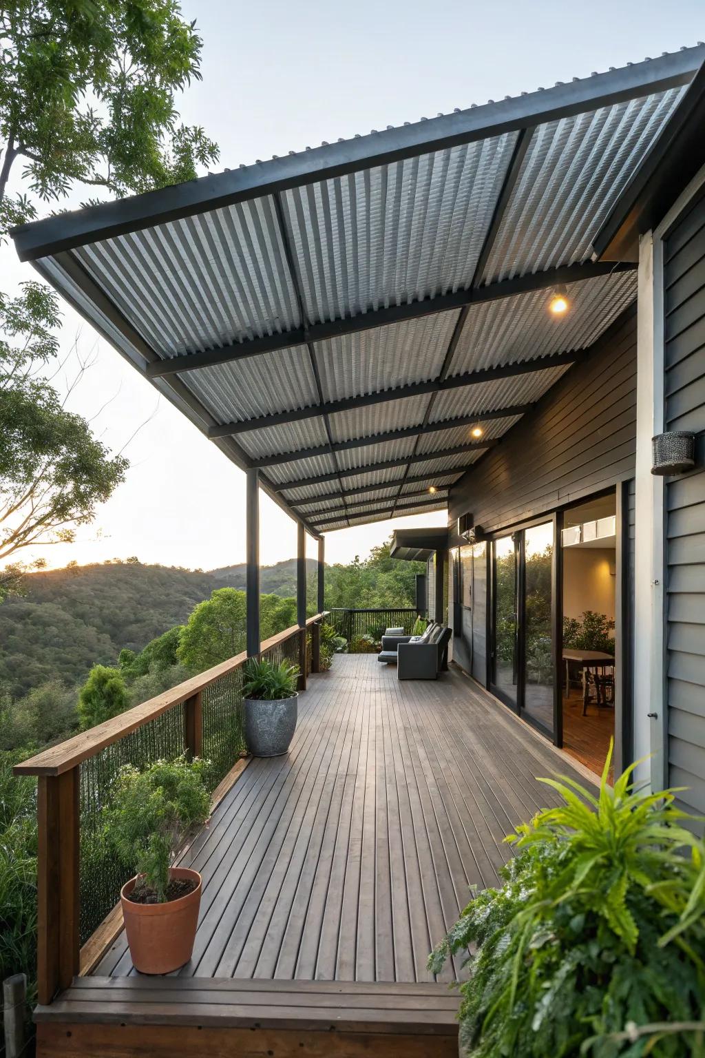 Corrugated metal roofs offer durability with a modern edge.