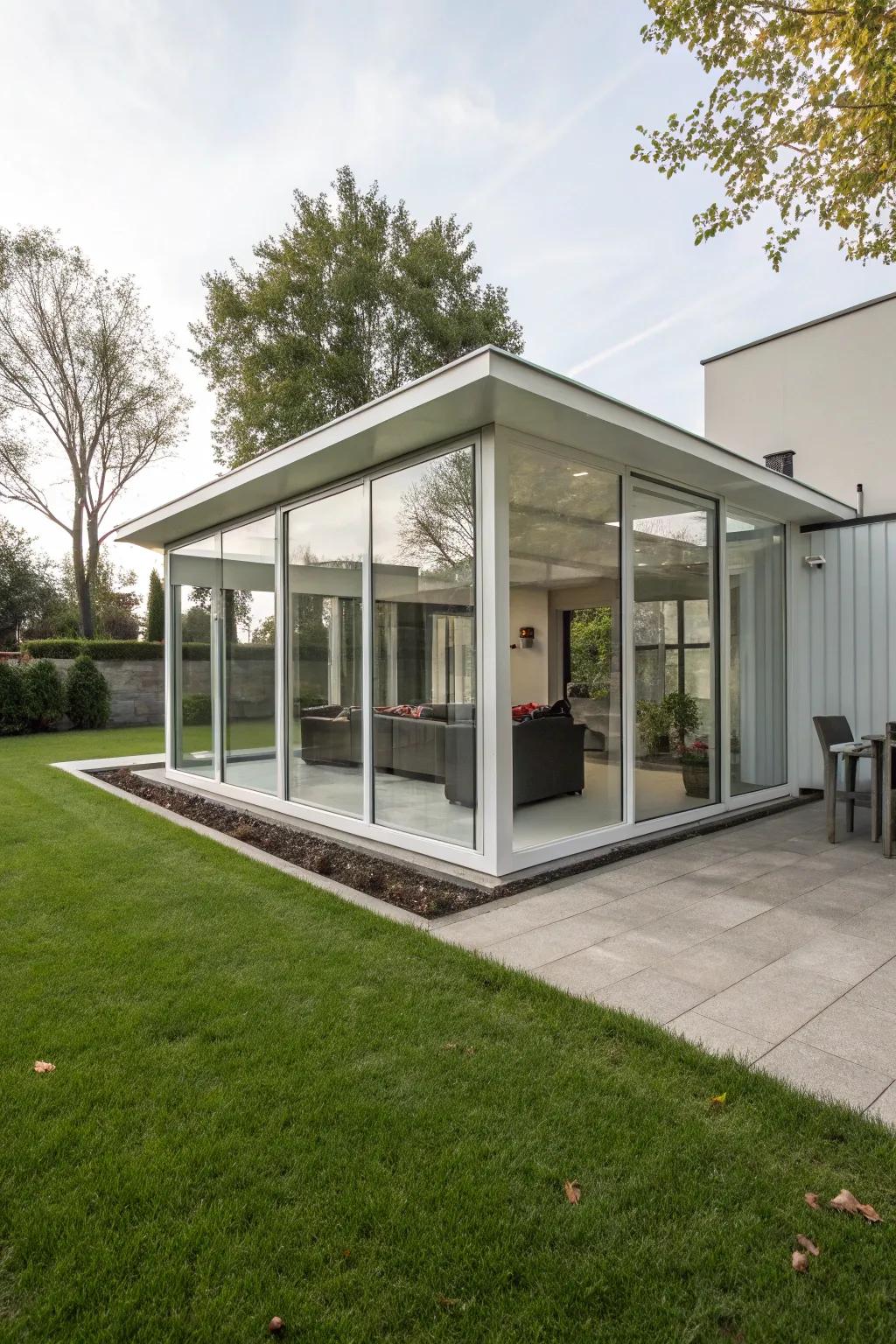 A minimalist vinyl pavilion that exudes modern elegance.