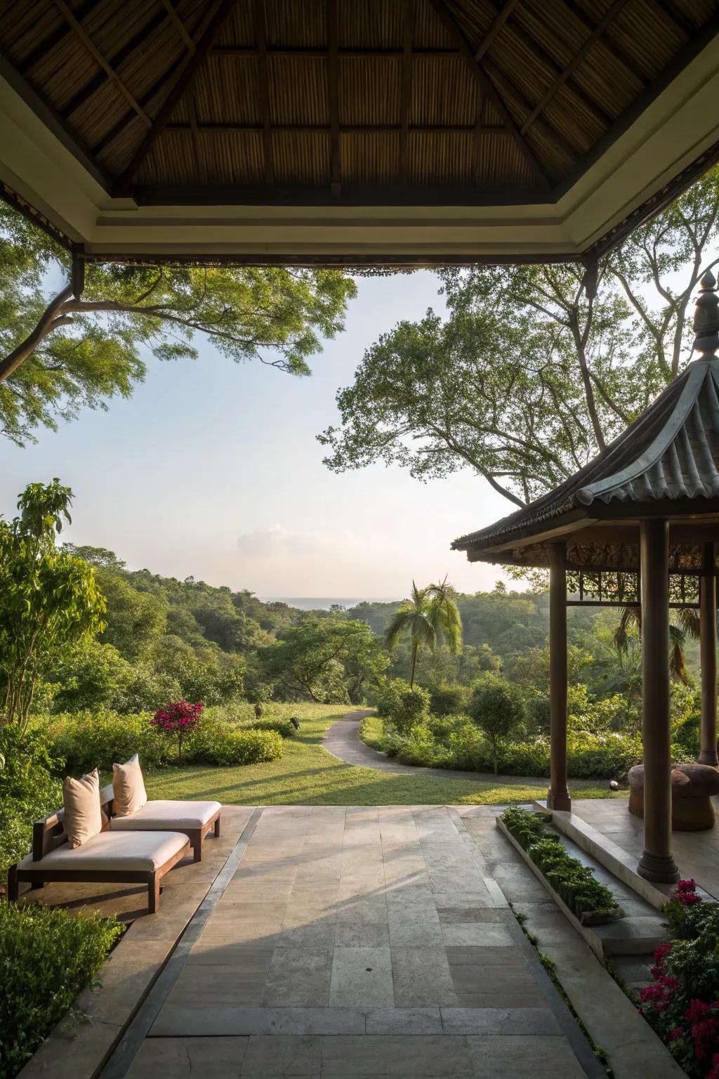 An open-air pavilion that offers tranquility and connection with nature.