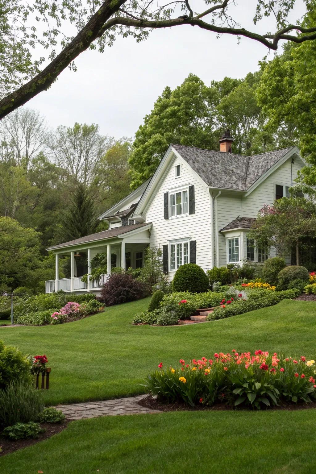 The timeless elegance of a classic white house.