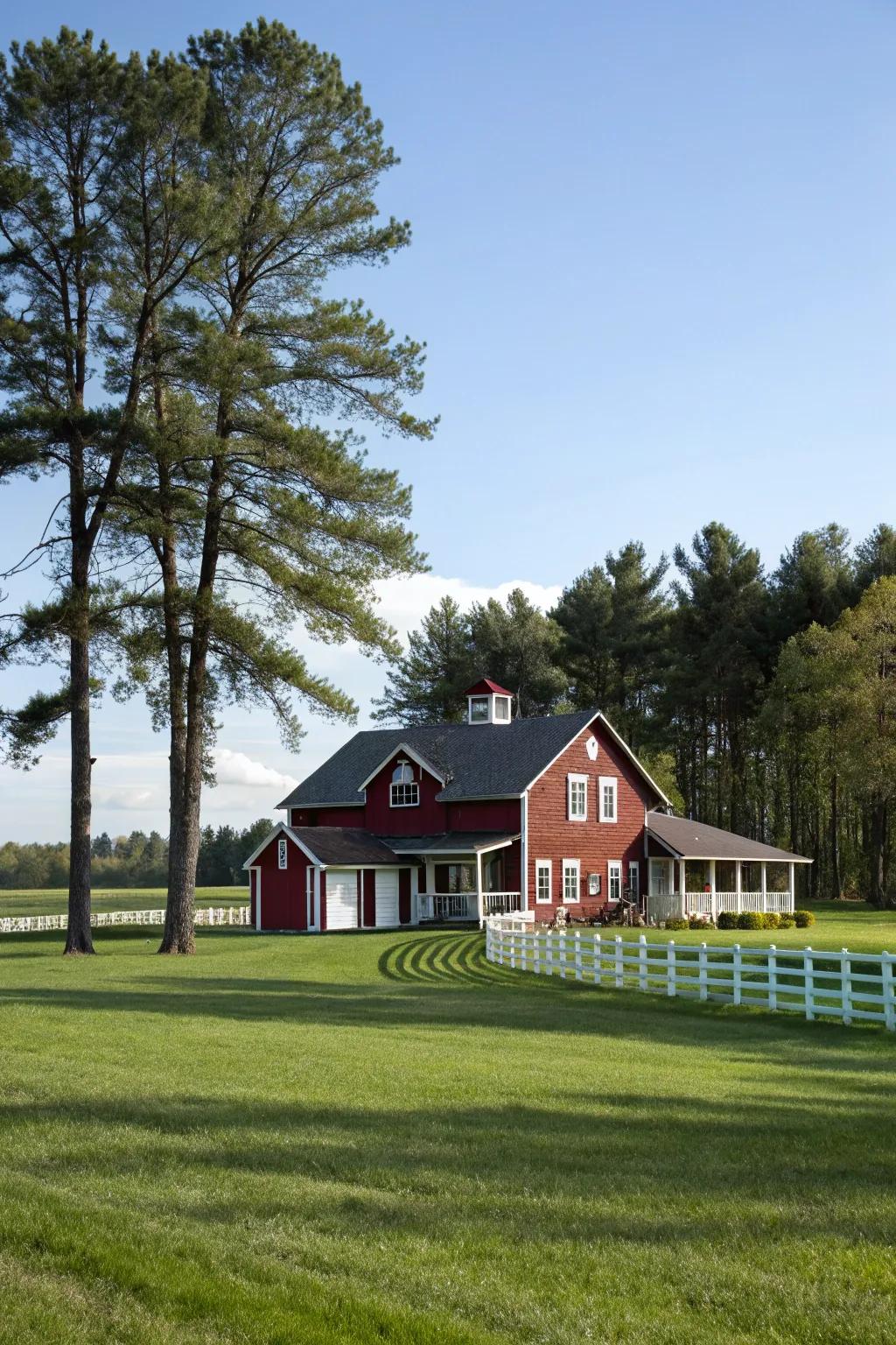 Rustic charm brought to life with barn red siding.