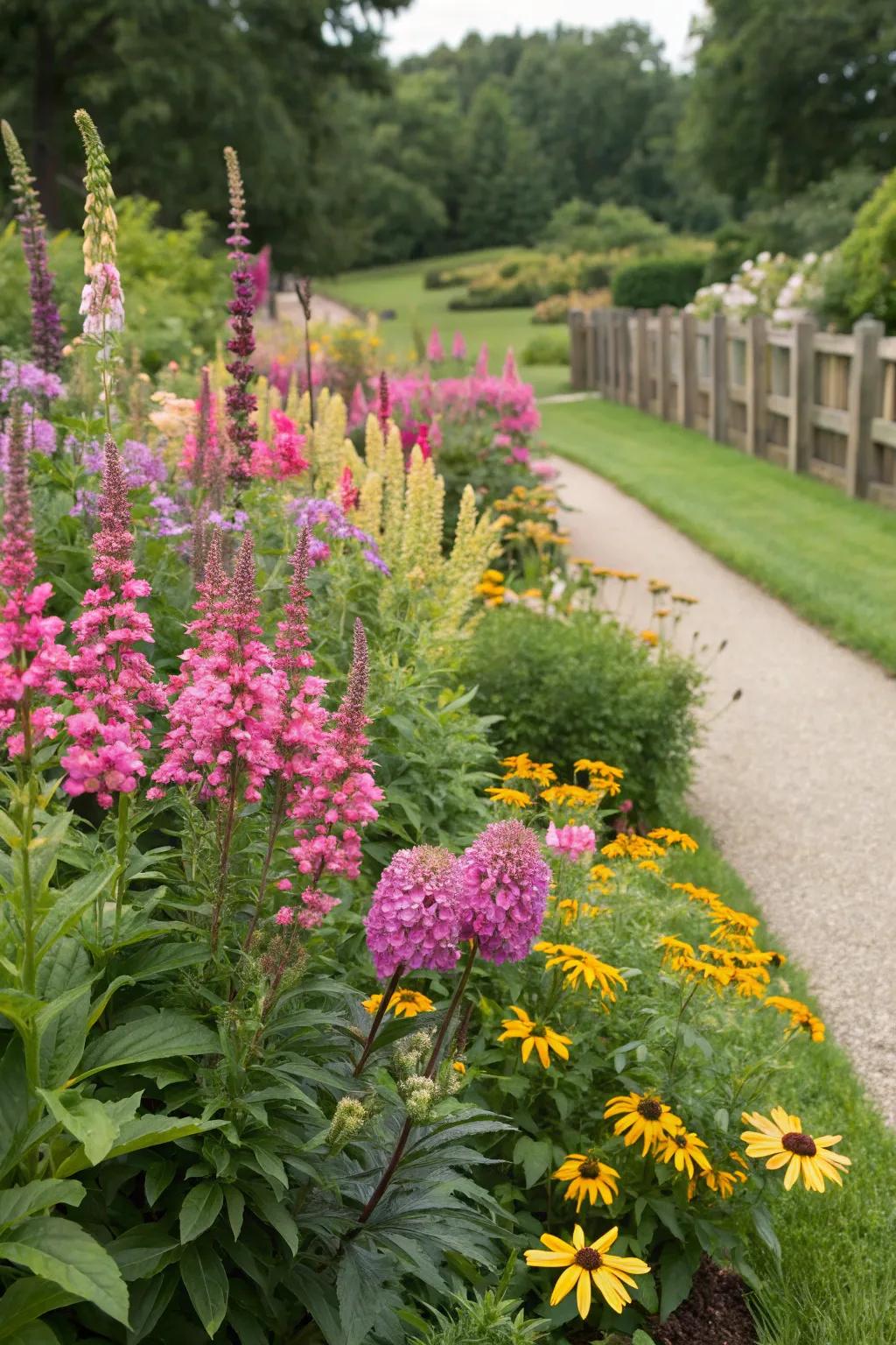 A stunning perennial flower bed that returns with new beauty each year.