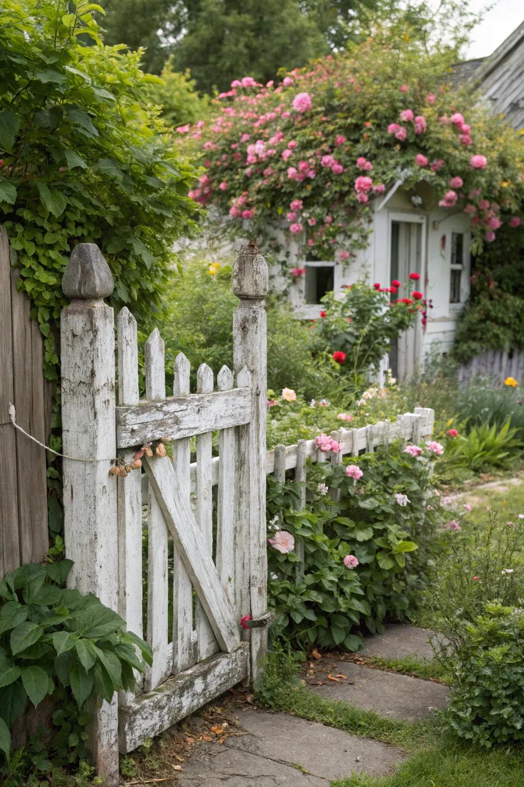 Whitewashed fences add rustic charm.