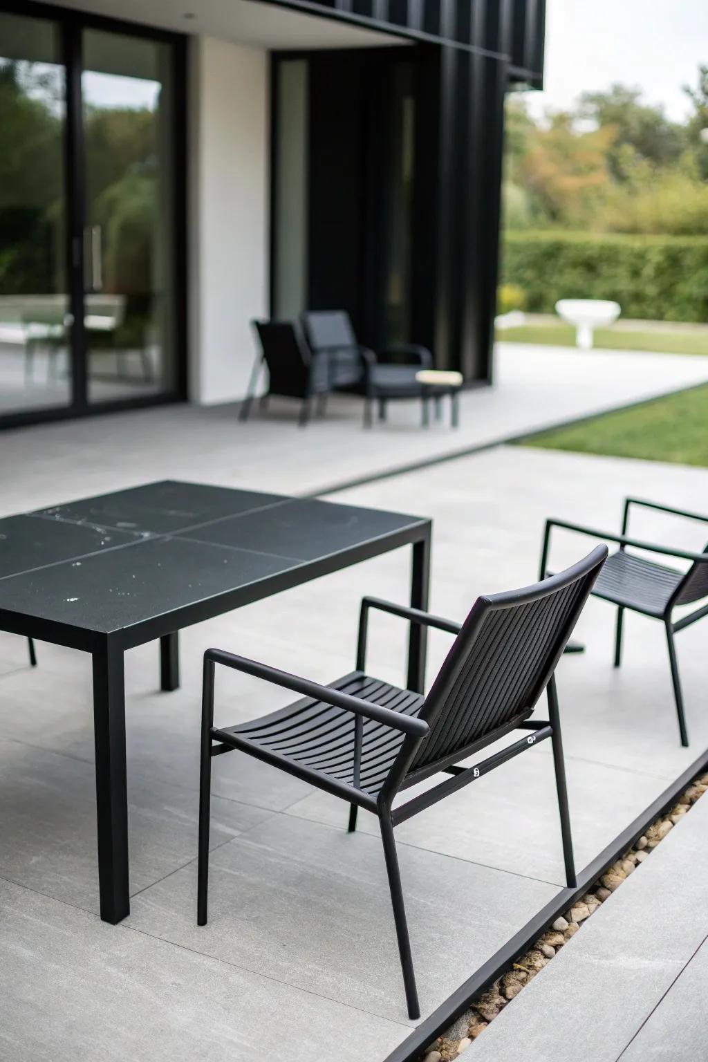 Minimalist design keeps the patio serene and uncluttered.