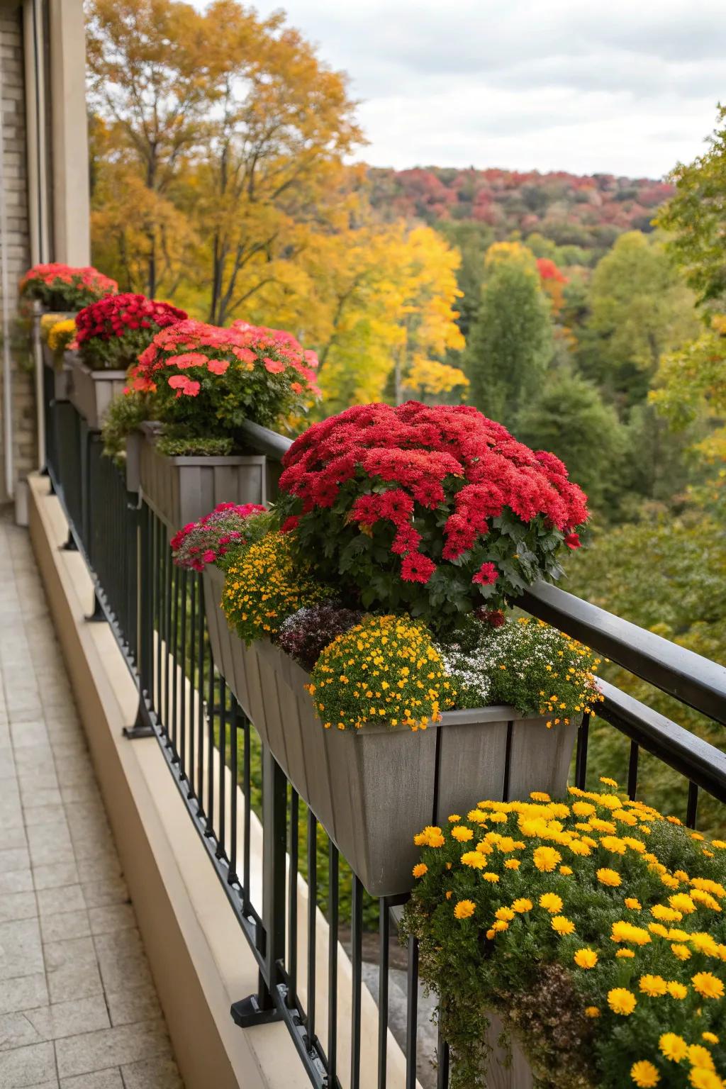 Seasonal plant swaps keep your railing garden looking fresh all year.