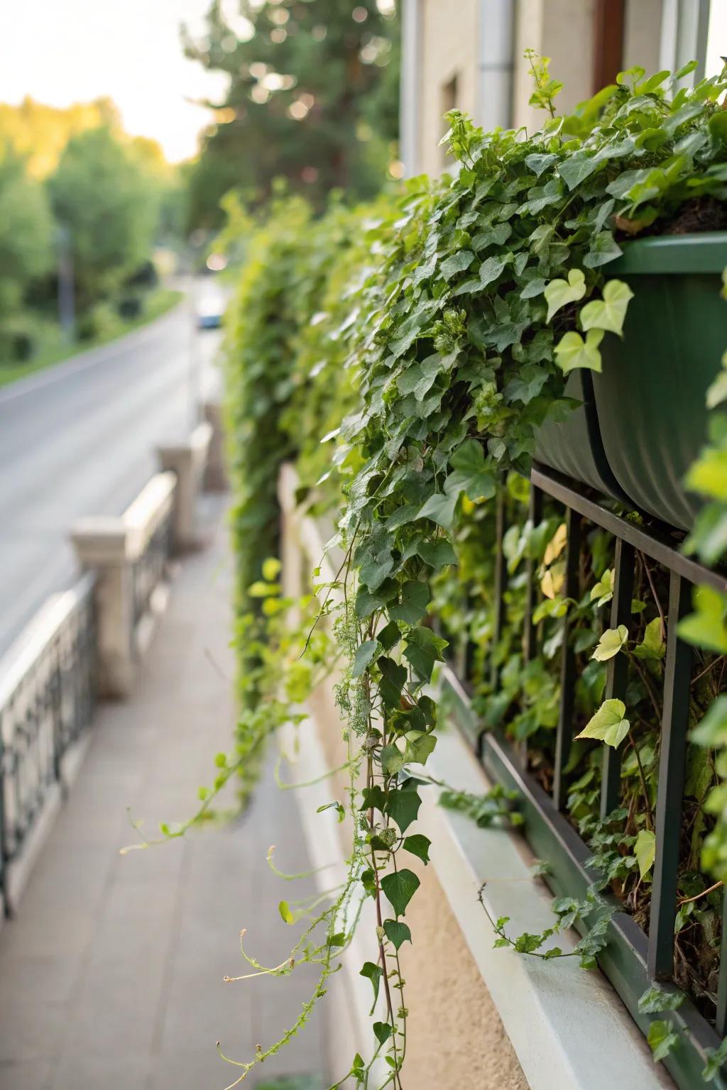 Trailing vines add a living curtain of greenery to your railings.