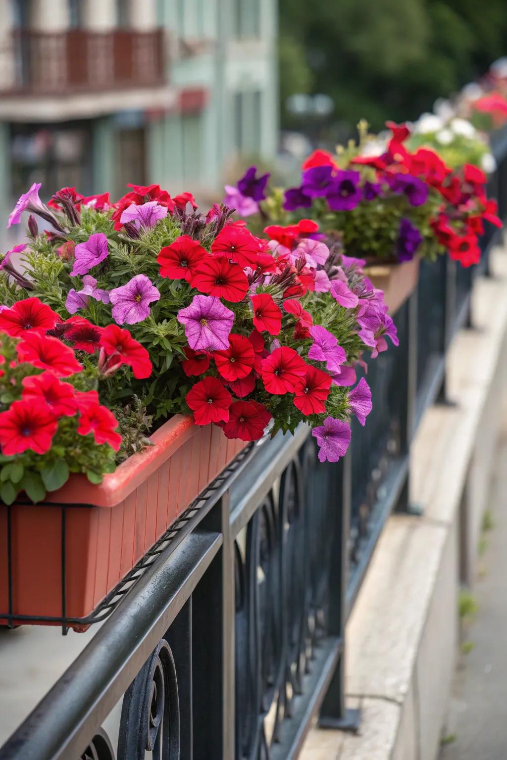 Bold color schemes create a striking visual impact on railings.