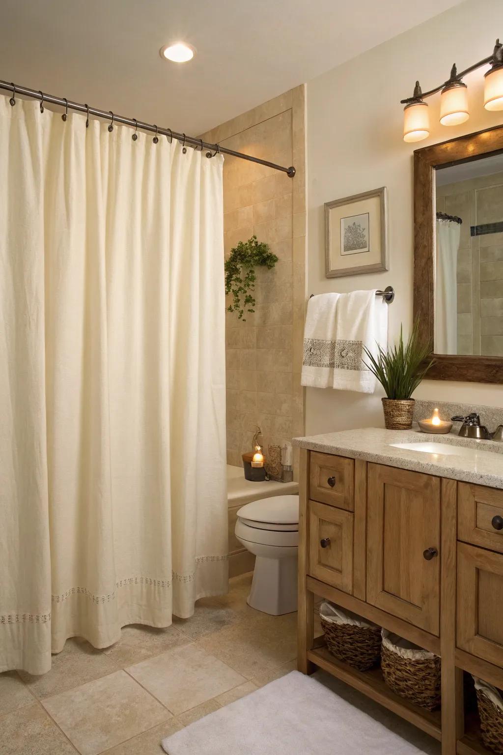 Neutral tones provide a calming and versatile backdrop for your bathroom.