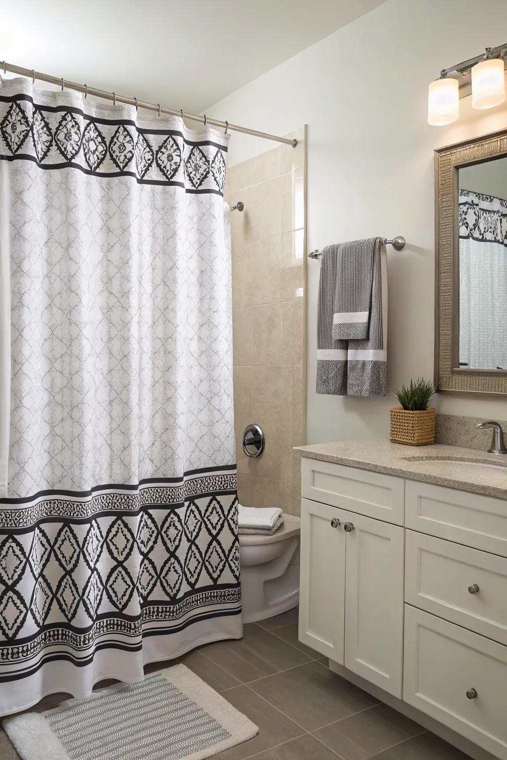 Monochrome palettes create a cohesive and harmonious bathroom look.