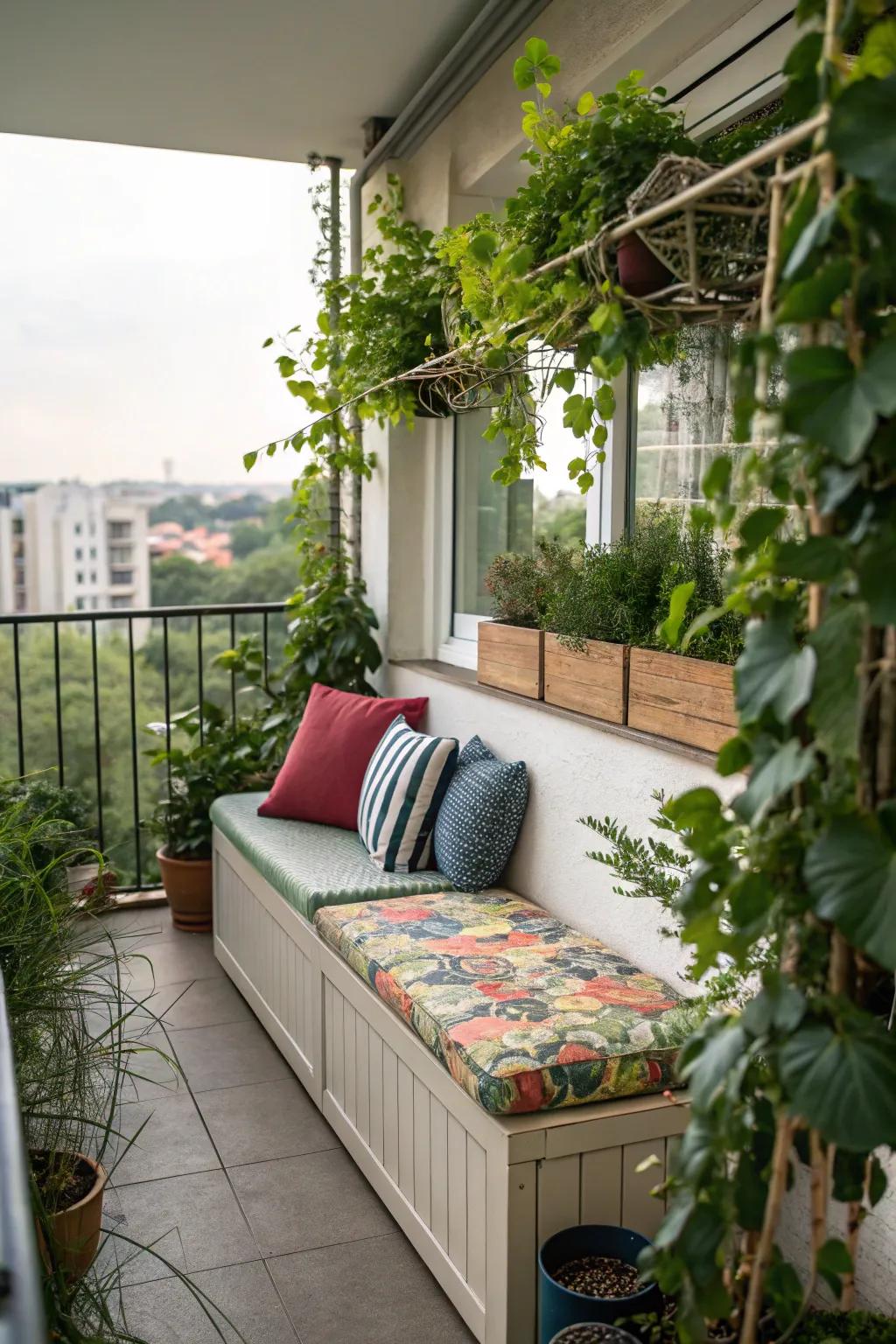 Combine seating and storage with multifunctional furniture.