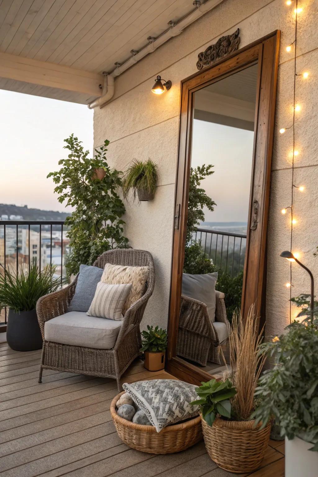 Create the illusion of space with reflective surfaces.