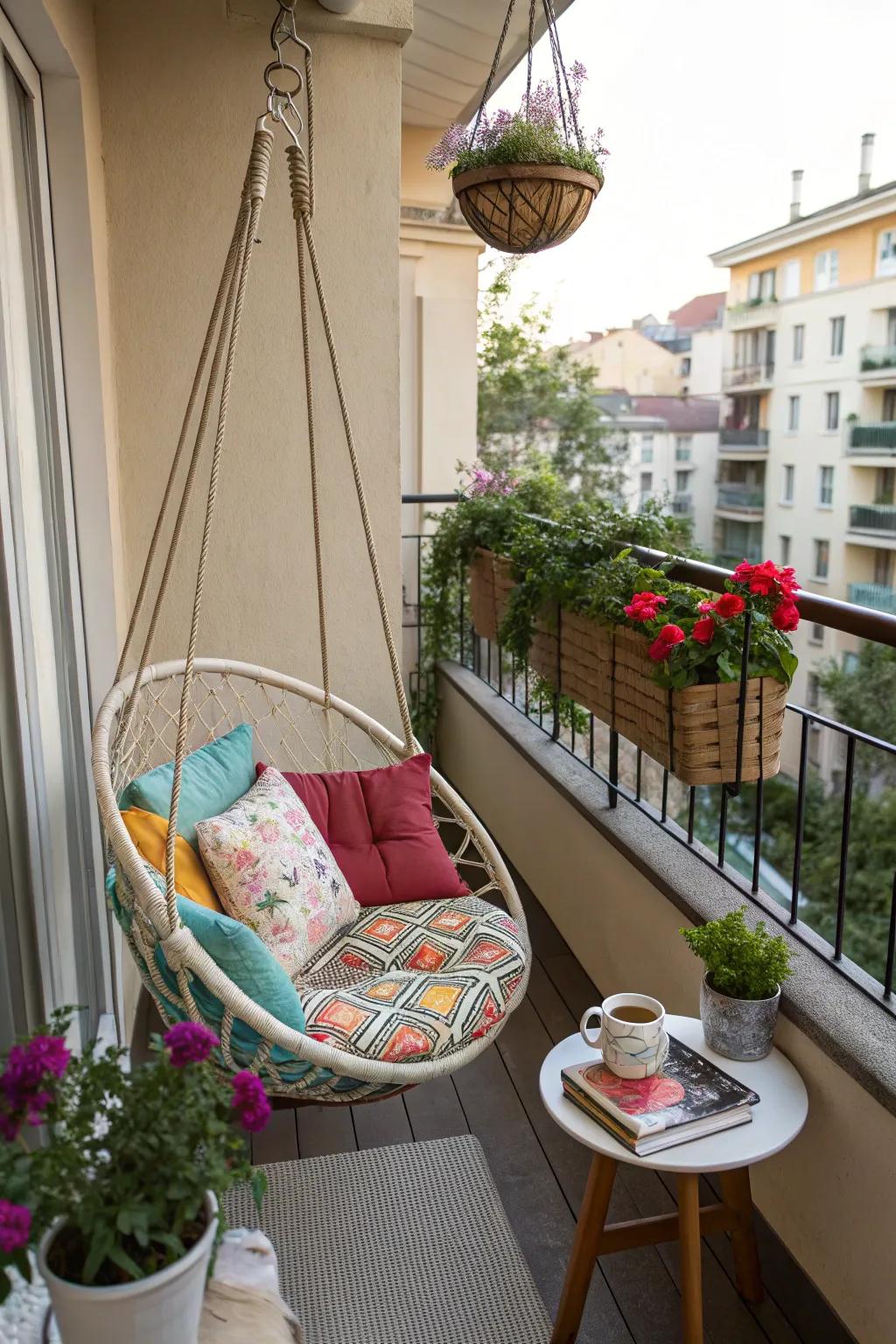 Introduce whimsy and comfort with a stylish hanging chair.