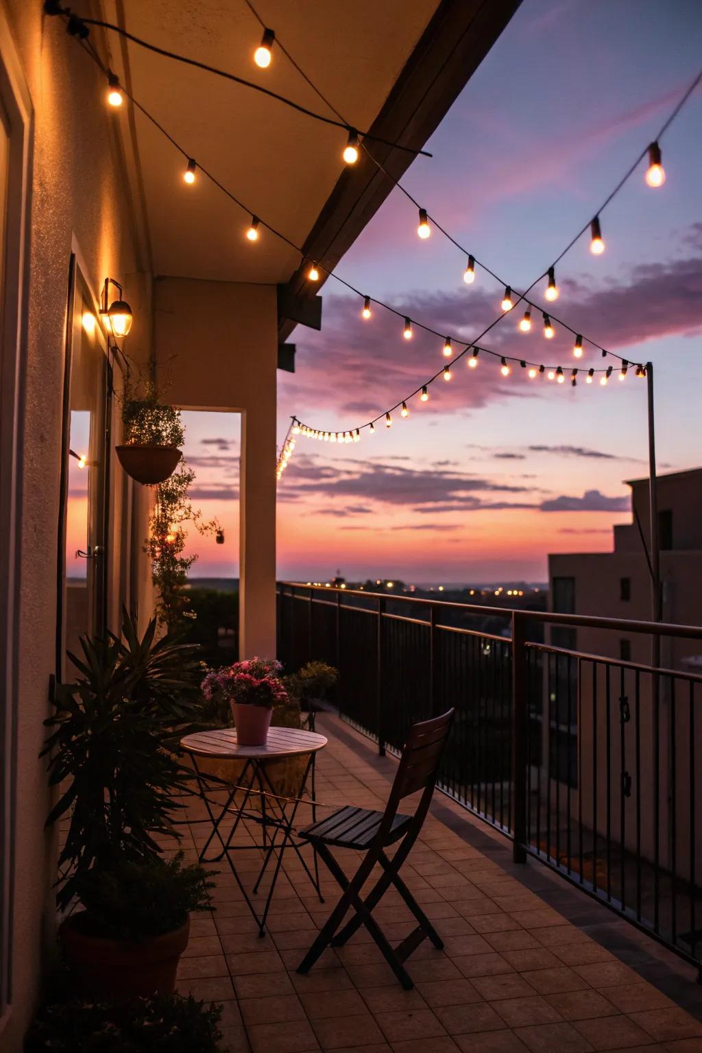 Create a magical ambiance with twinkling string lights.