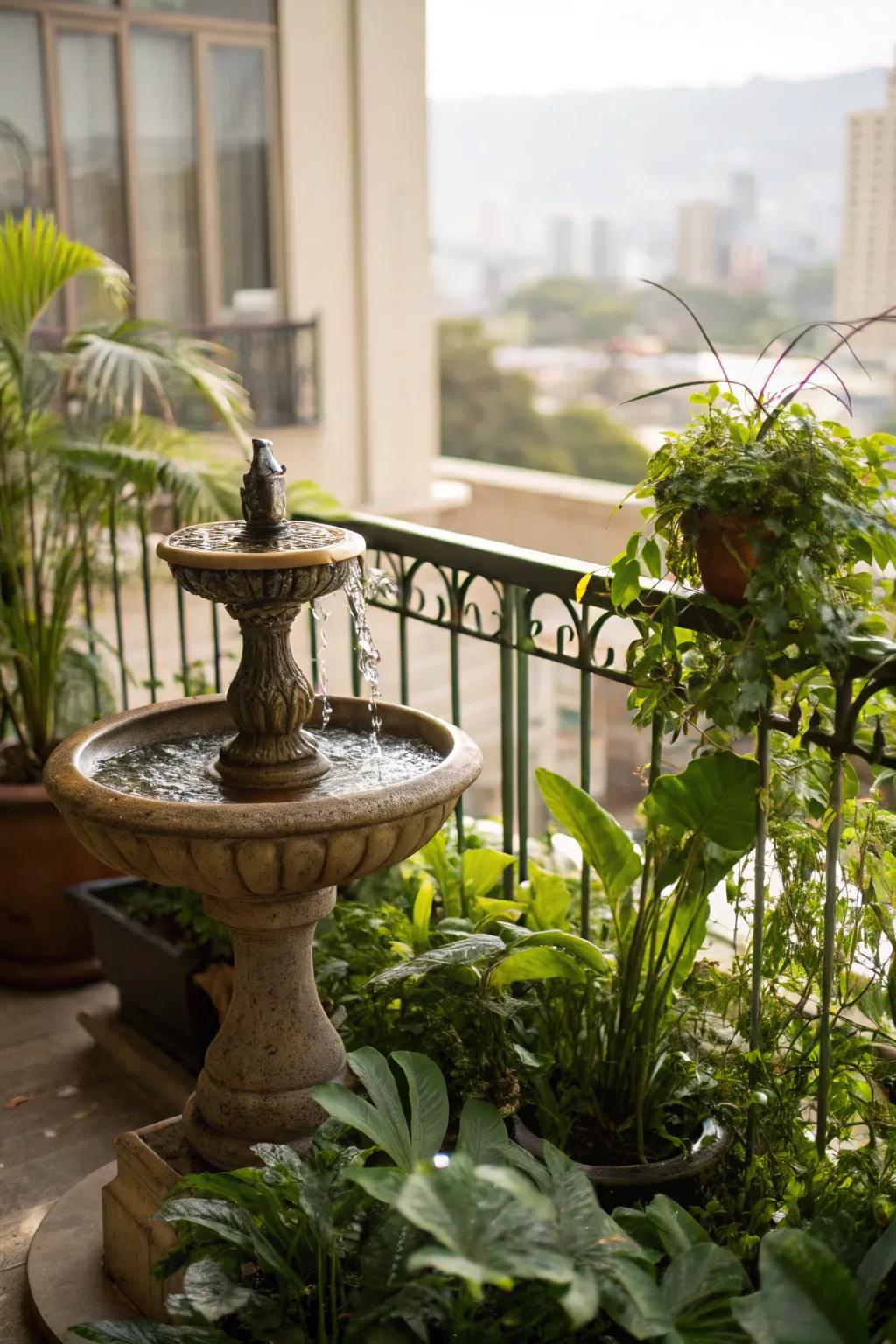 Enhance relaxation with a calming water feature.