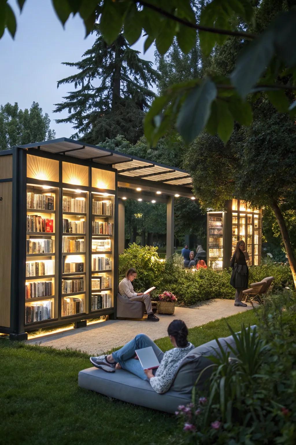 A solar-powered book hub, providing sustainable and enchanting night reading.