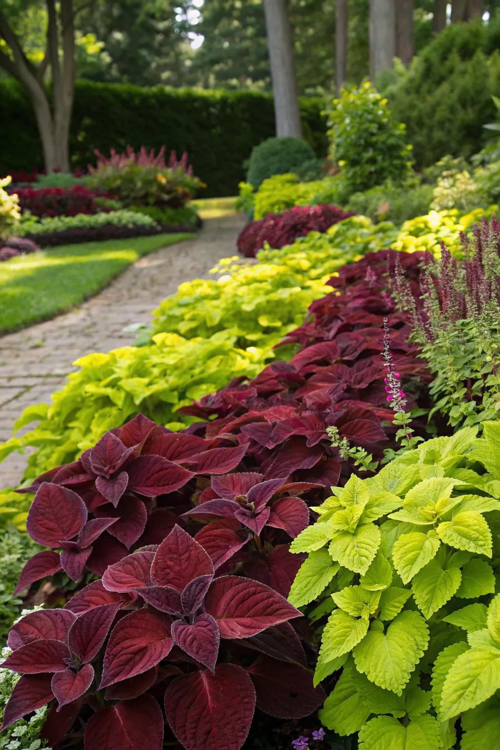 Dynamic foliage contrasts that captivate.