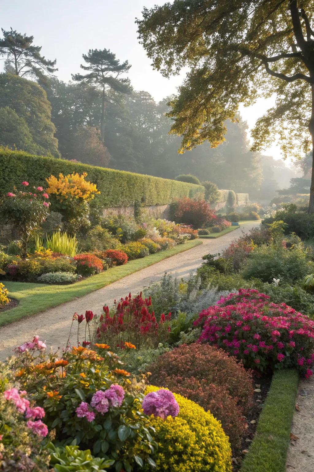 A garden that changes its colors with the seasons.
