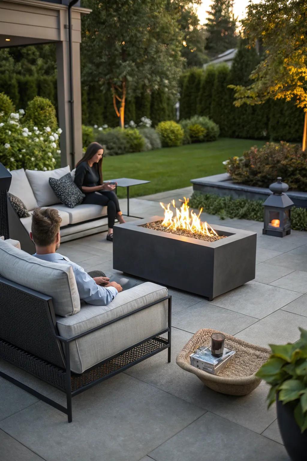 Enjoy warmth and flexibility with a portable fire table.