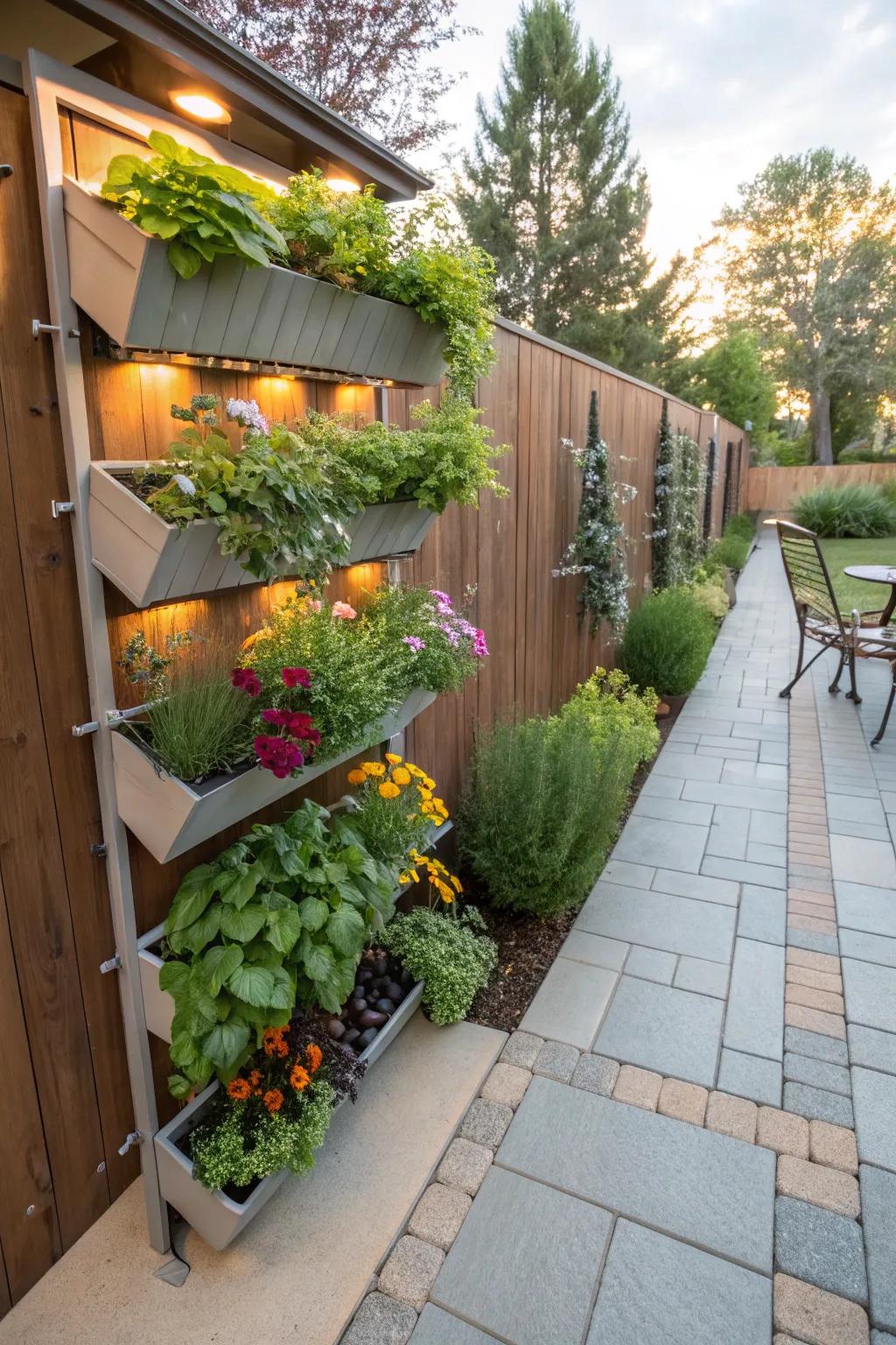Add greenery without sacrificing space with a vertical garden.