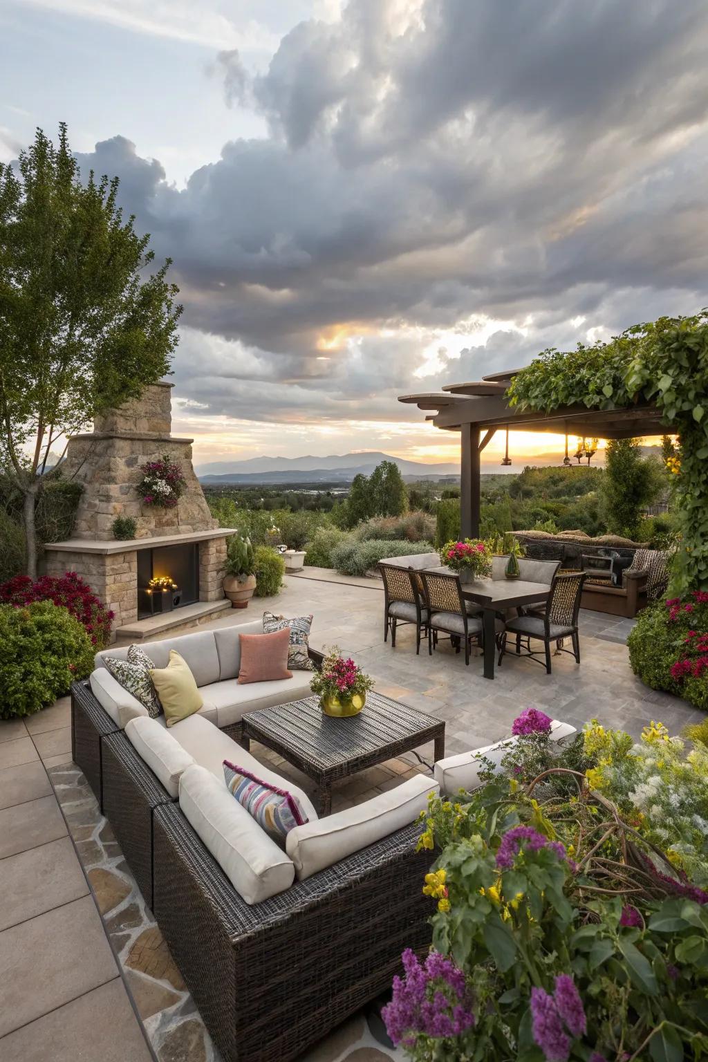 Design a patio that adapts to your needs, from relaxation to entertainment.