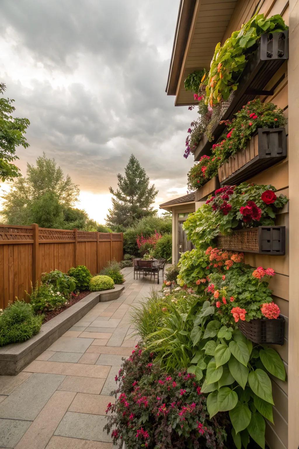 Make the most of your patio's vertical space with lush wall planters.
