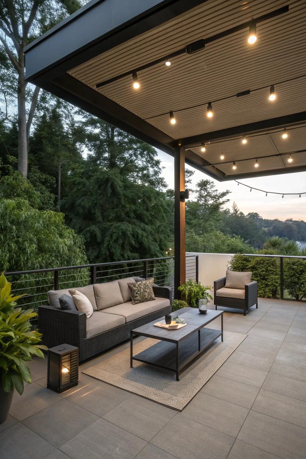 Elevate your patio with smart technology integration.