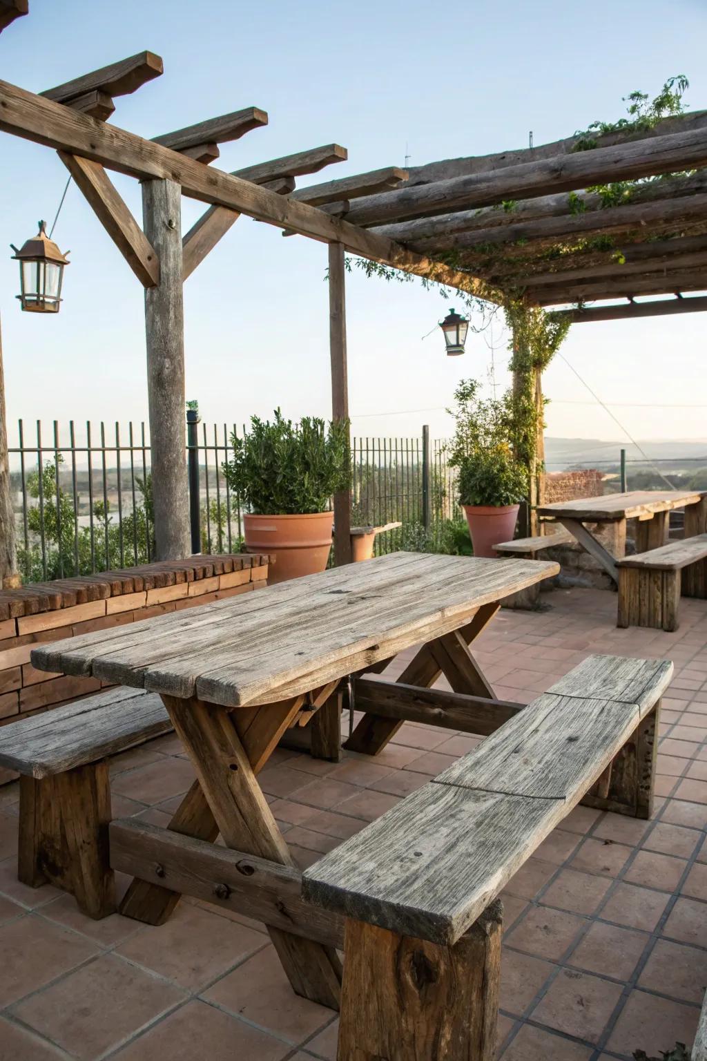 Introduce rustic charm with natural elements.