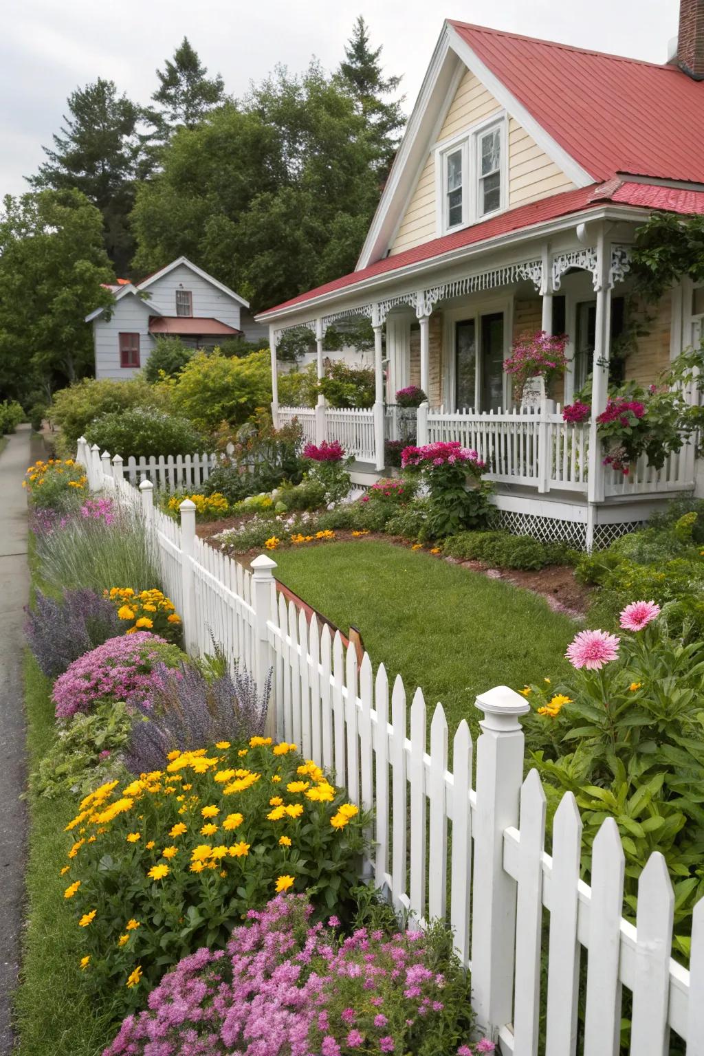 Embrace tradition with a classic white picket fence.