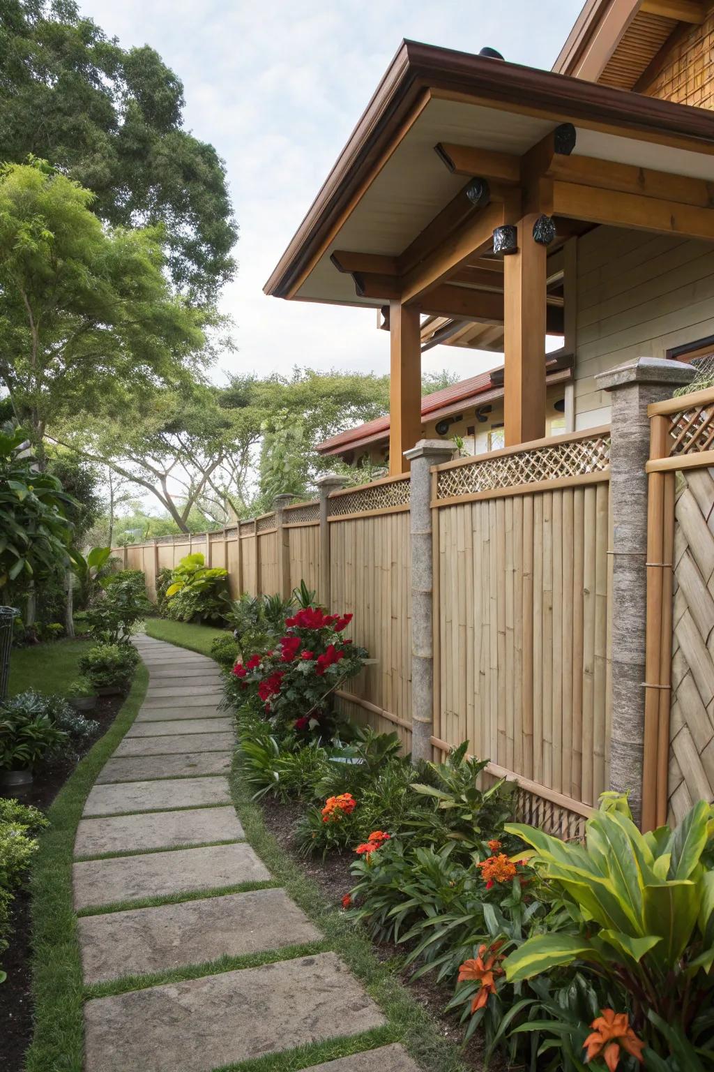 Serenity achieved with bamboo and wood fusion.