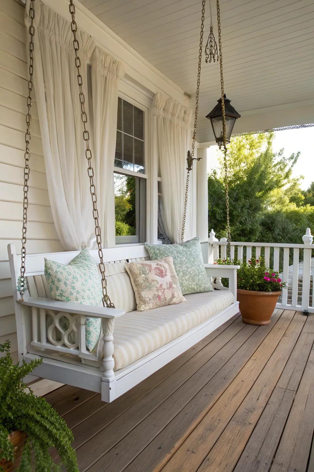 White swings bring a touch of elegance.