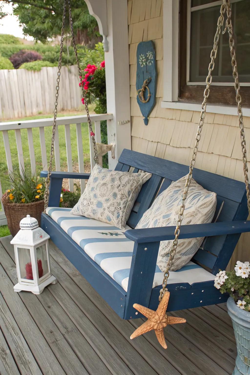 Nautical colors for a coastal theme.