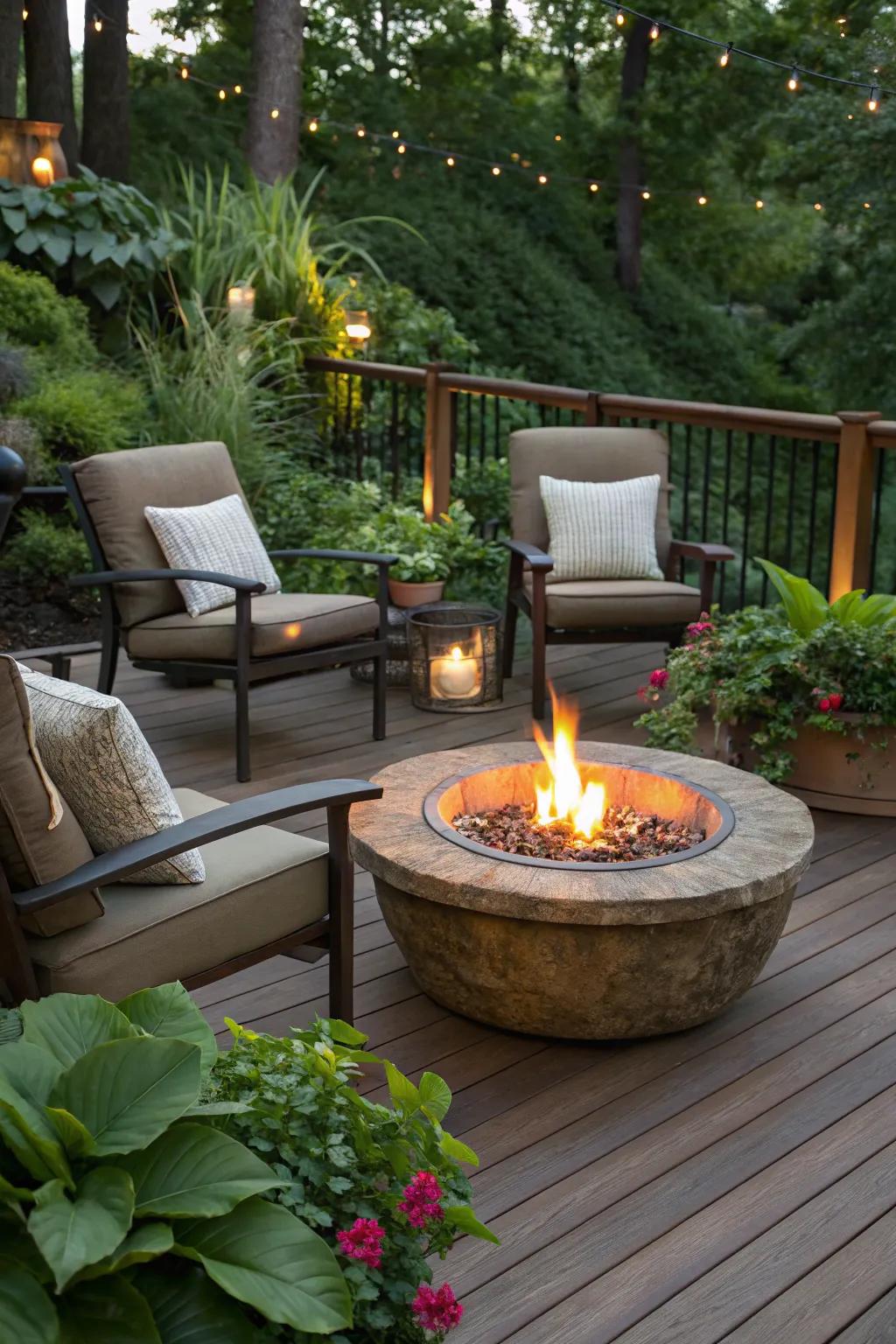 A cozy fire pit area for memorable evenings.