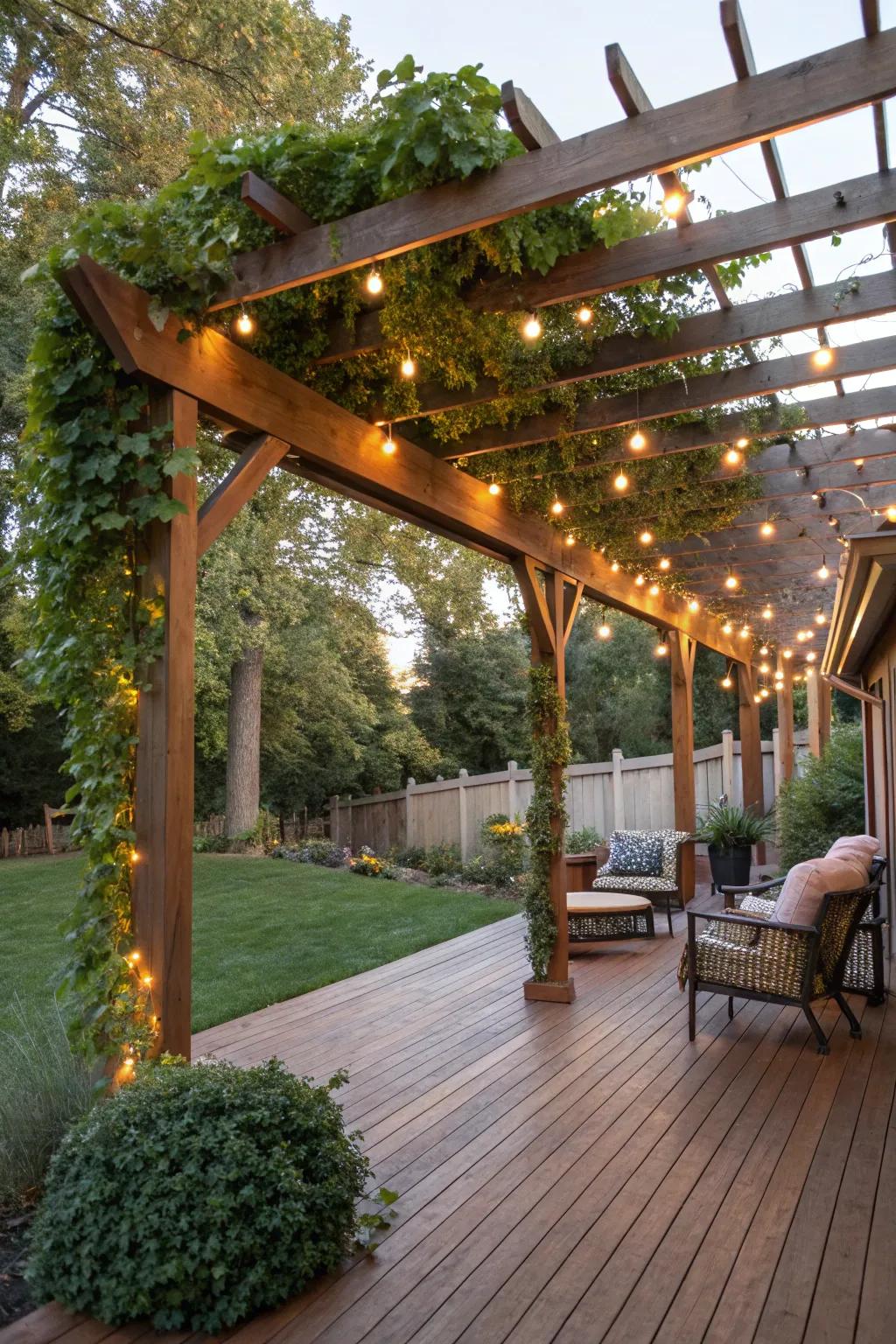 Transform your deck with a charming pergola.