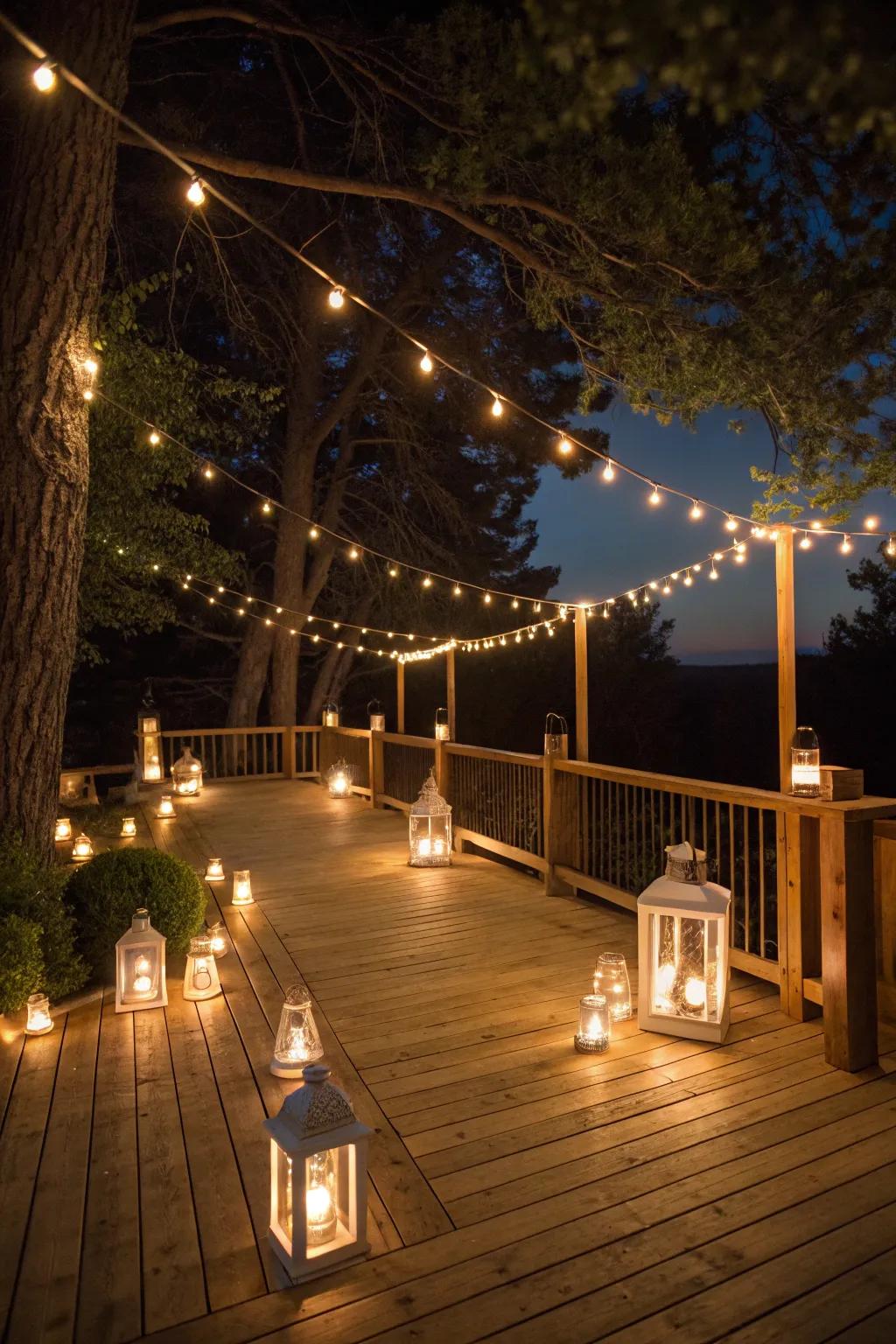 Enchanting outdoor lighting for evening gatherings.