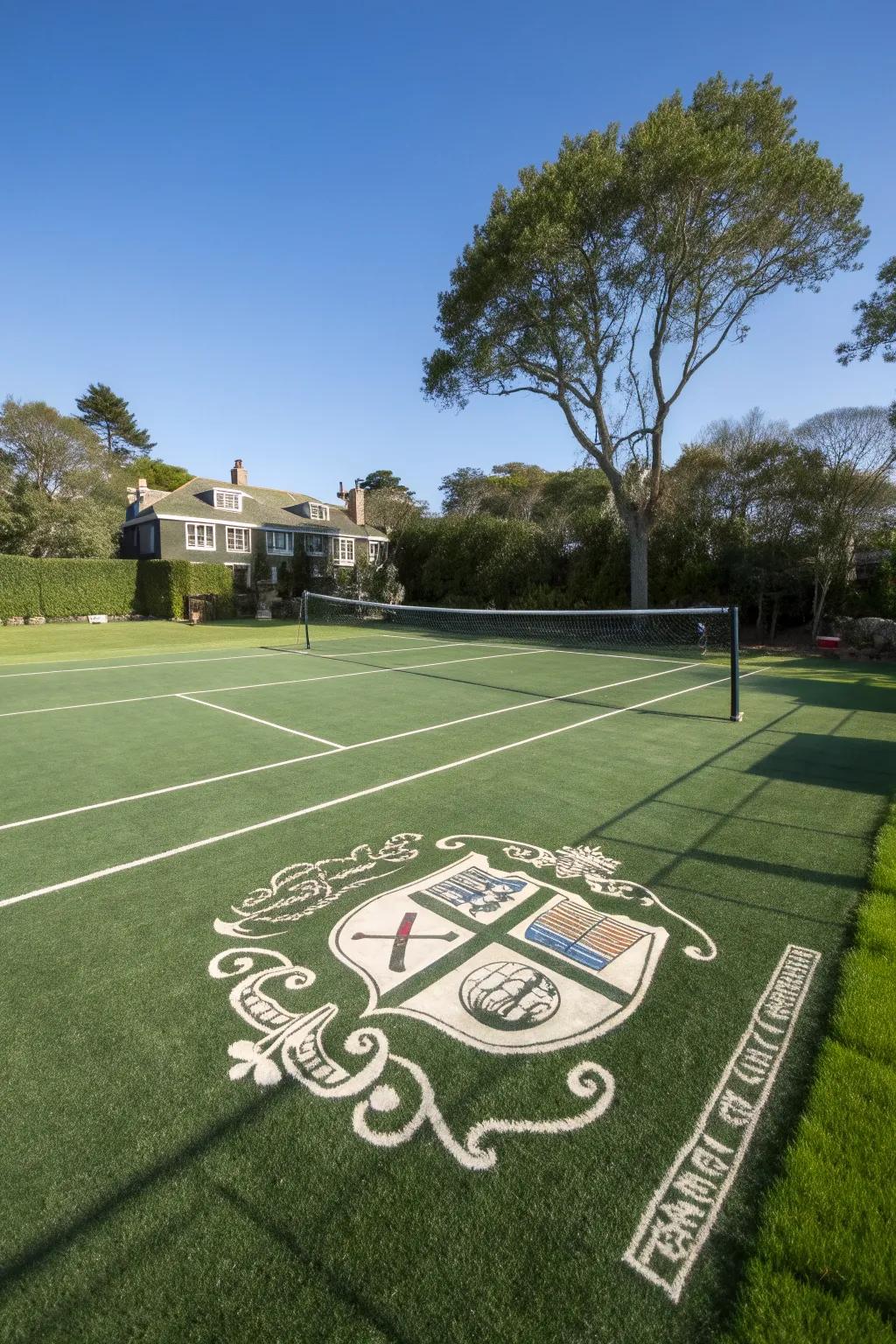 A personalized court with a family logo.
