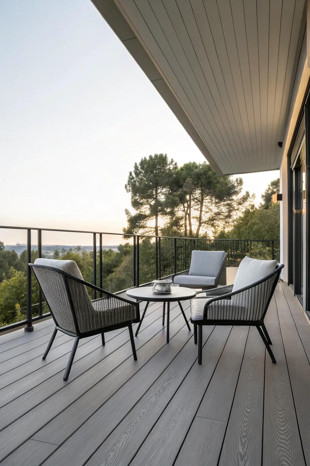 A minimalist design offers a serene and open feel.