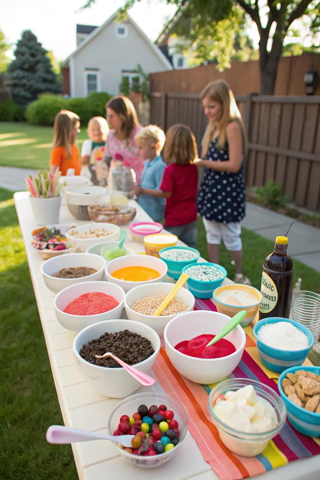 Customize your dessert at this fun ice cream sundae bar