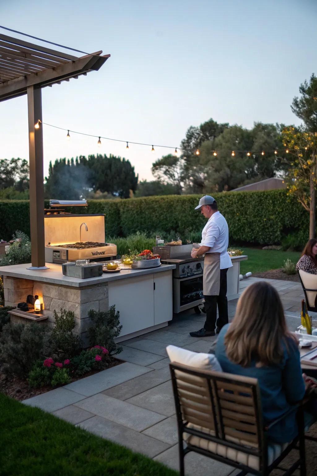 A captivating live cooking station to entertain and delight guests
