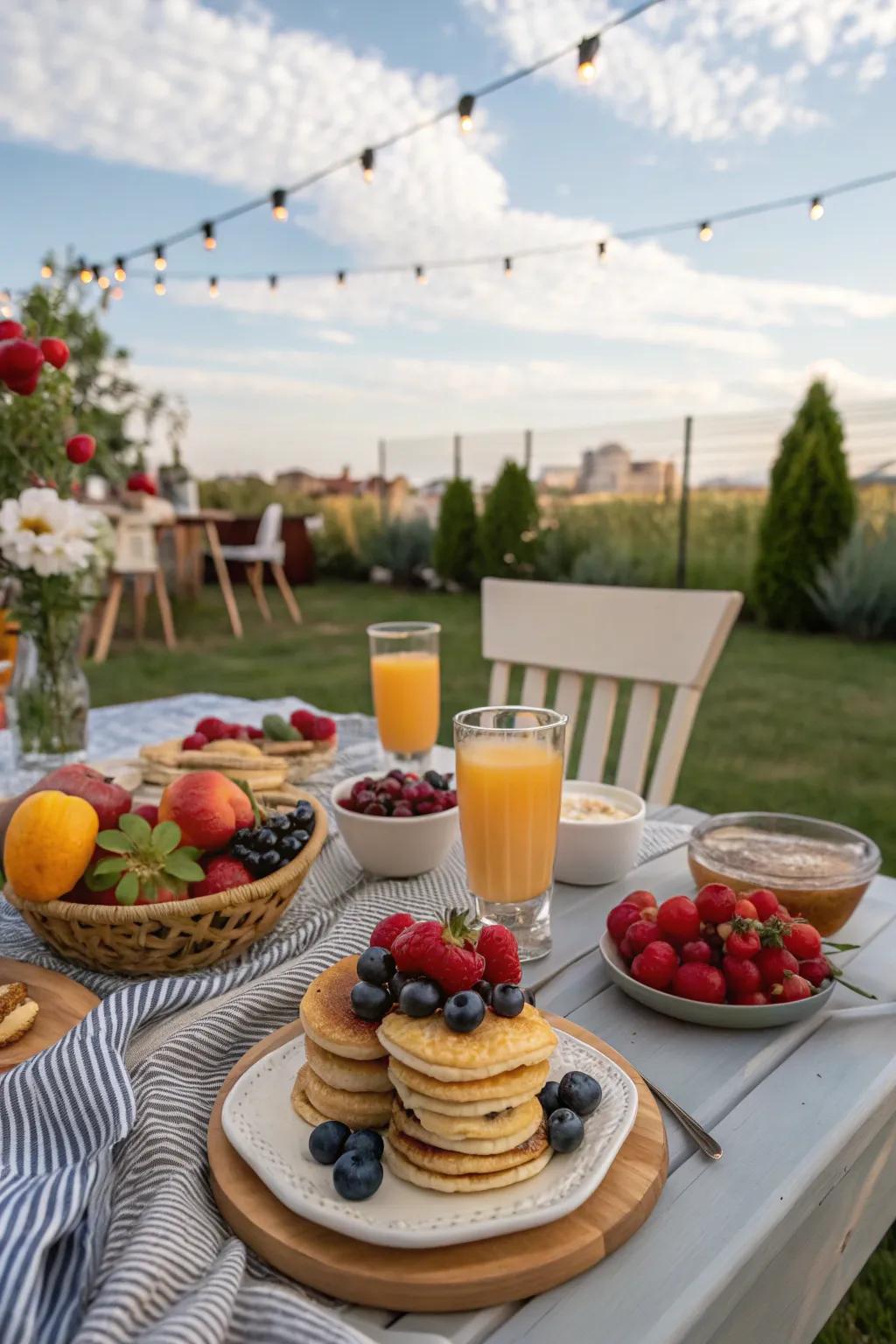 Start the day right with an outdoor breakfast brunch