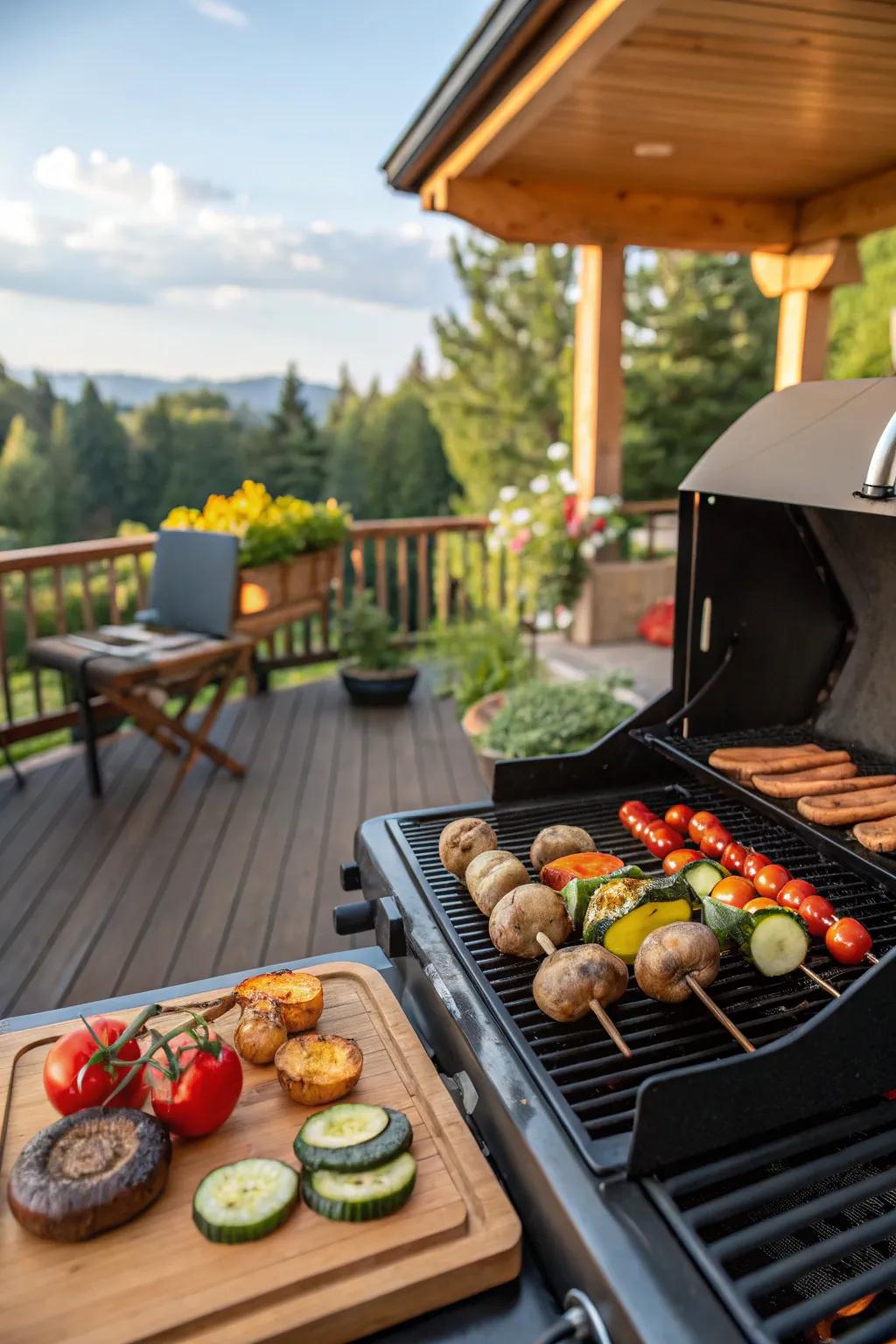 Delicious vegetarian options on the grill for everyone to enjoy