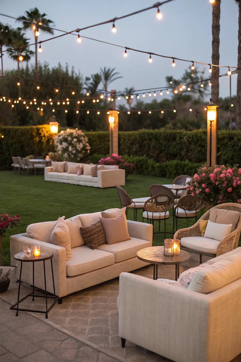 Relax in style at this chic outdoor lounge setup