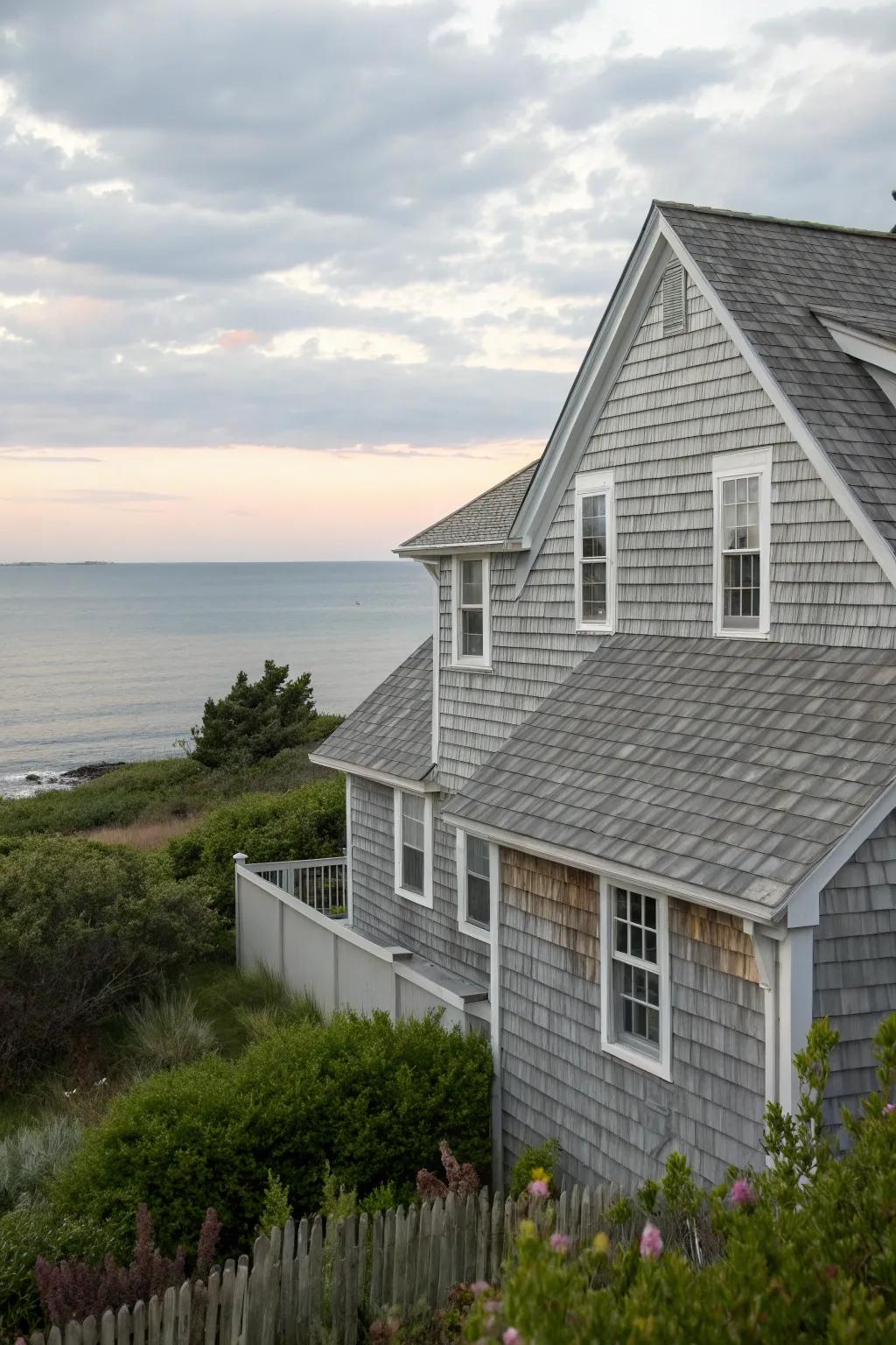 Shingle siding adds timeless coastal appeal.