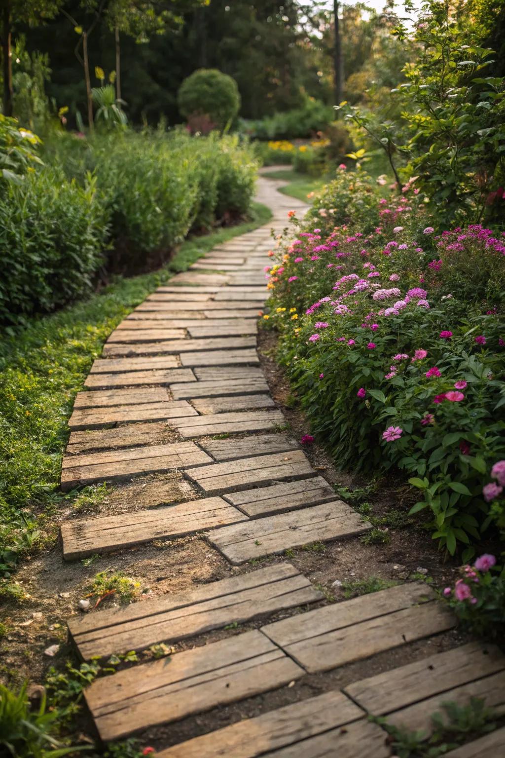 Wood-look pavers combine rustic charm with durability.