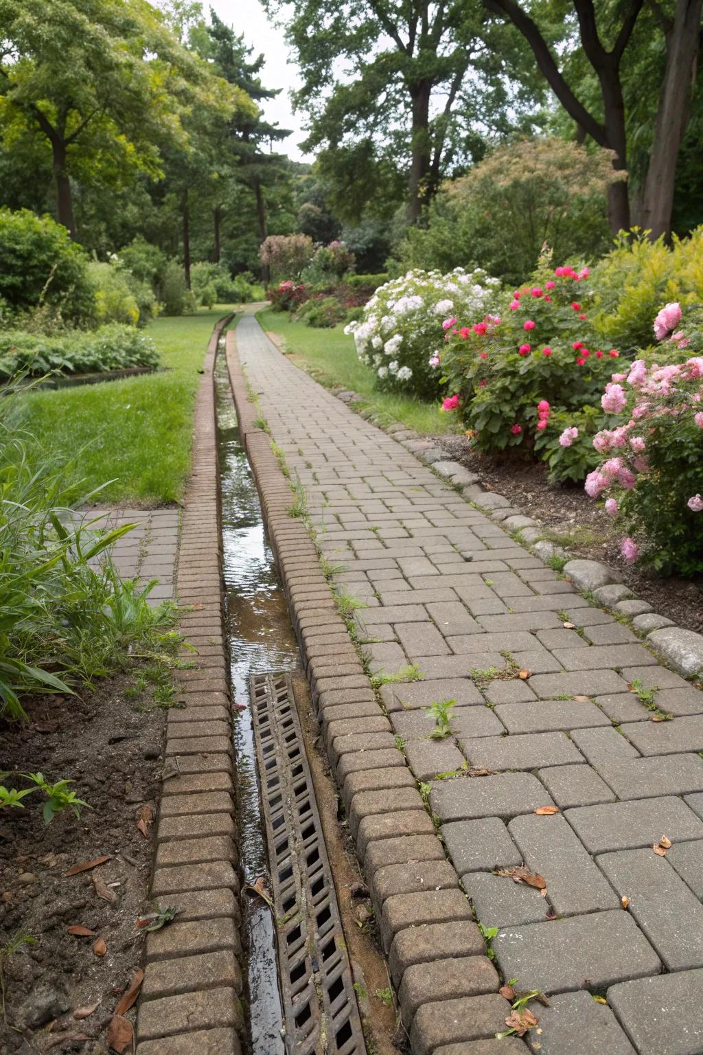 Permeable pavers are a sustainable choice for garden paths.